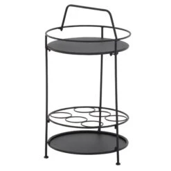 Gartenmöbelgeschäft -Gartenmöbelgeschäft 3910302596 Beistelltisch Siero Stahl matt schwarz Masse D42cm H74cm 1 84307